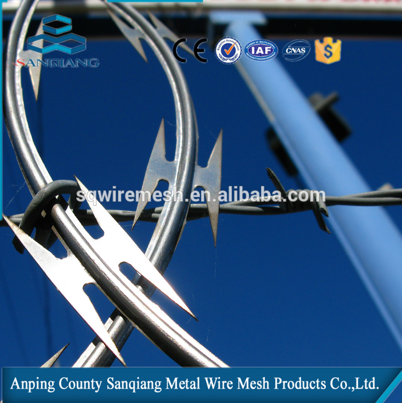 security fence concertina razor barbed wire/install razor wire supplier with appropriate price(anping sanqiang)