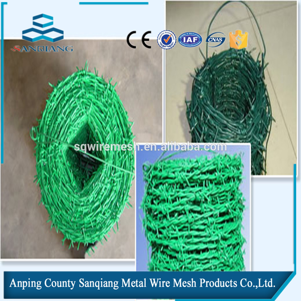 SanQiang hot salePVC Coated Barbed wire length per roll /barbed wire fence/barbed wire price alibaba express