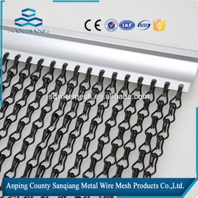 Anodized chain link Curtain / Decorative metal chain link mesh curtain