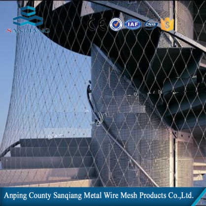stainless steel wire rope ferrule mesh/safety webnet balustrade for anti-hill mesh, aviary mesh,zoo fencing